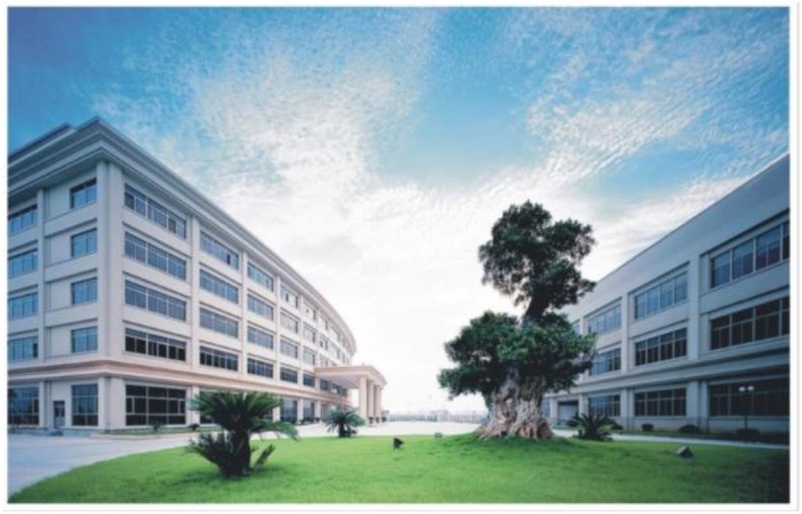 Exterior view of the factory buildings and courtyard